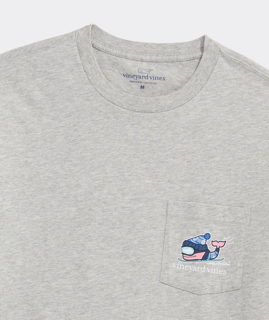 Vineyard Vines- Playera de maga larga Downhill Ski Whale