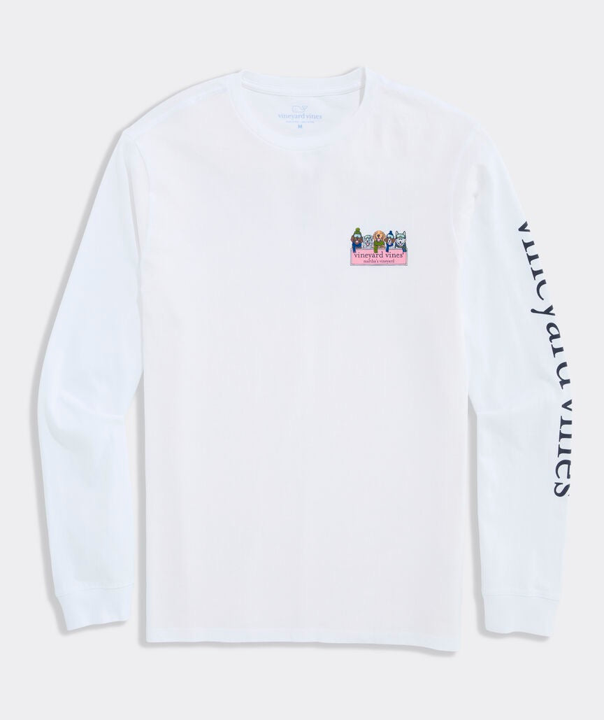 VINEYARD VINES-PLAYERA DE MANGA LARGA Winter Pups Logo Box