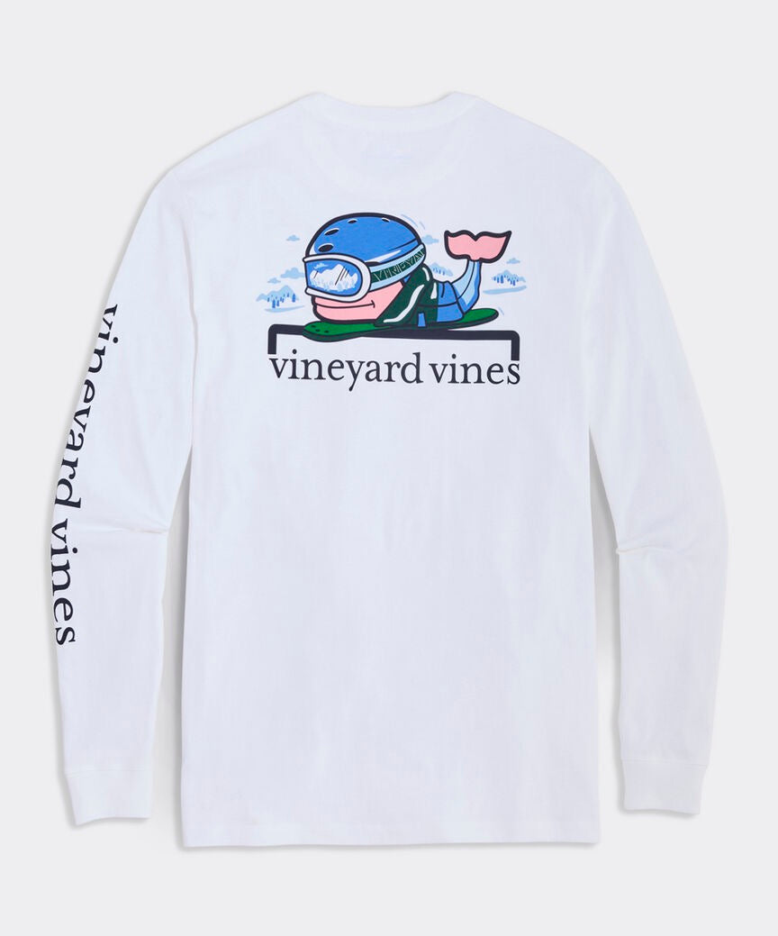 Vineyard Vines- Playera de manga larga Snowboard Whale