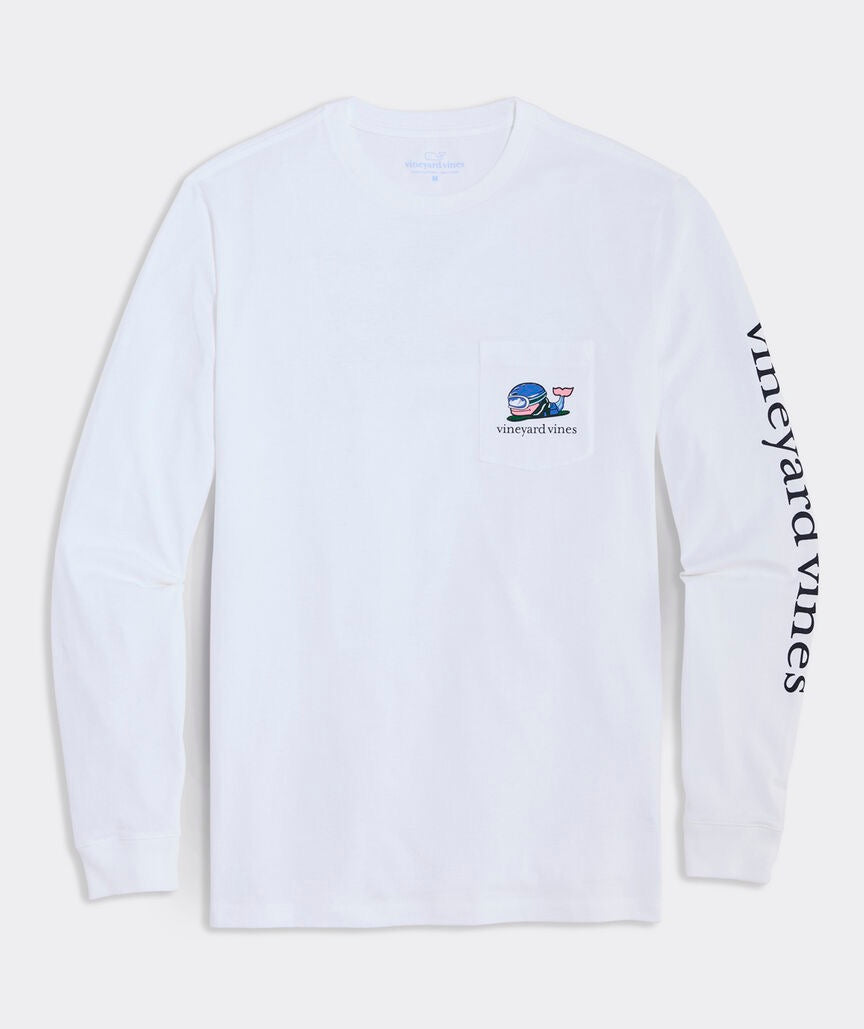 Vineyard Vines- Playera de manga larga Snowboard Whale